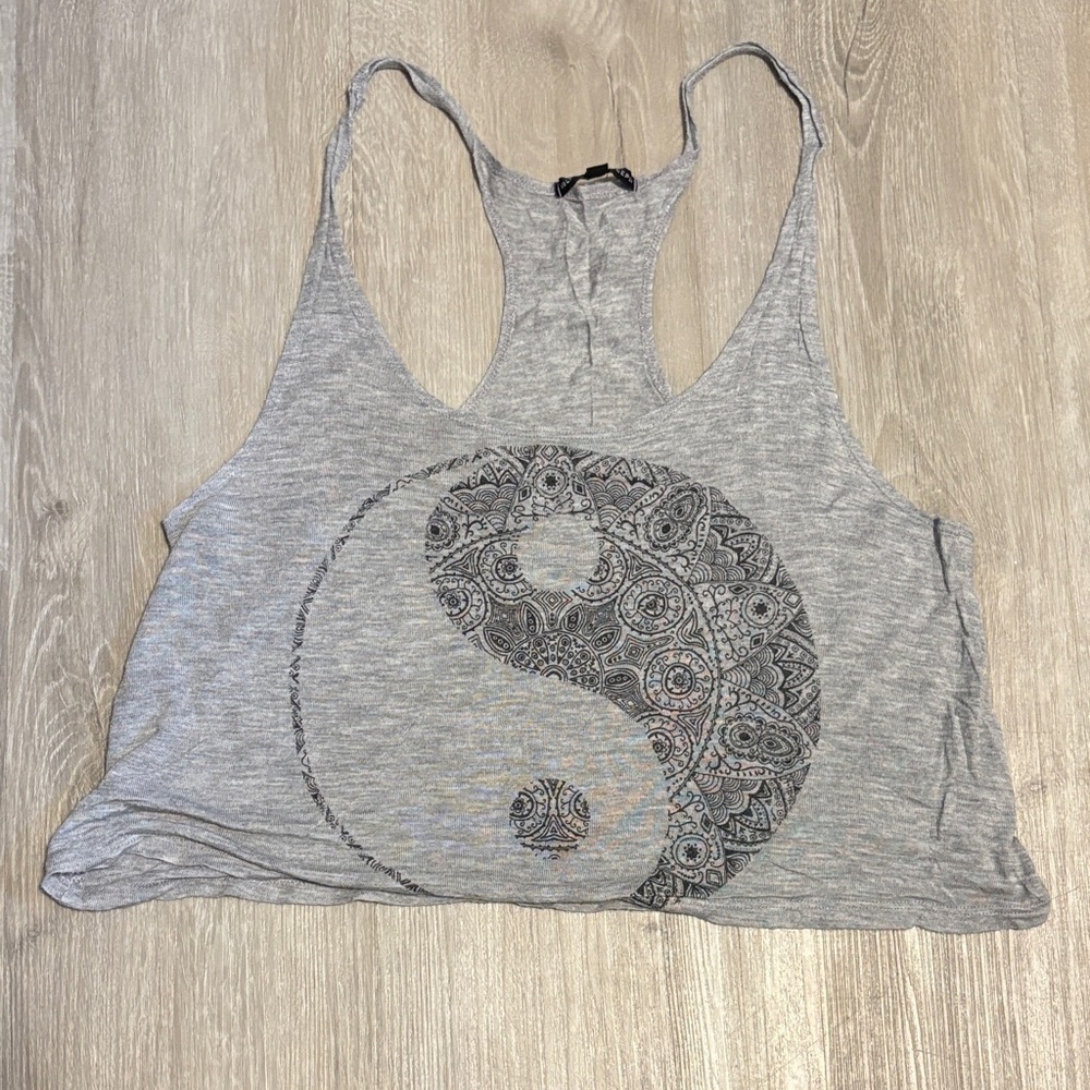 Truly‎ Madly Deeply Gray Yin Yang Tank Top